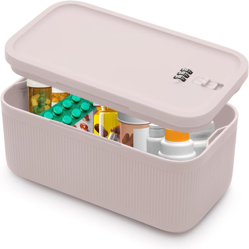 Elmatory Small Medicine Lock Box with Code for Snacks, Medicine, Mobile Phone Storage, Phone Lock Box Video Games,Social Media,Snacks Cravings,Self-Control Lockable Storage Box, Phone Locker Locking Container - Image 1